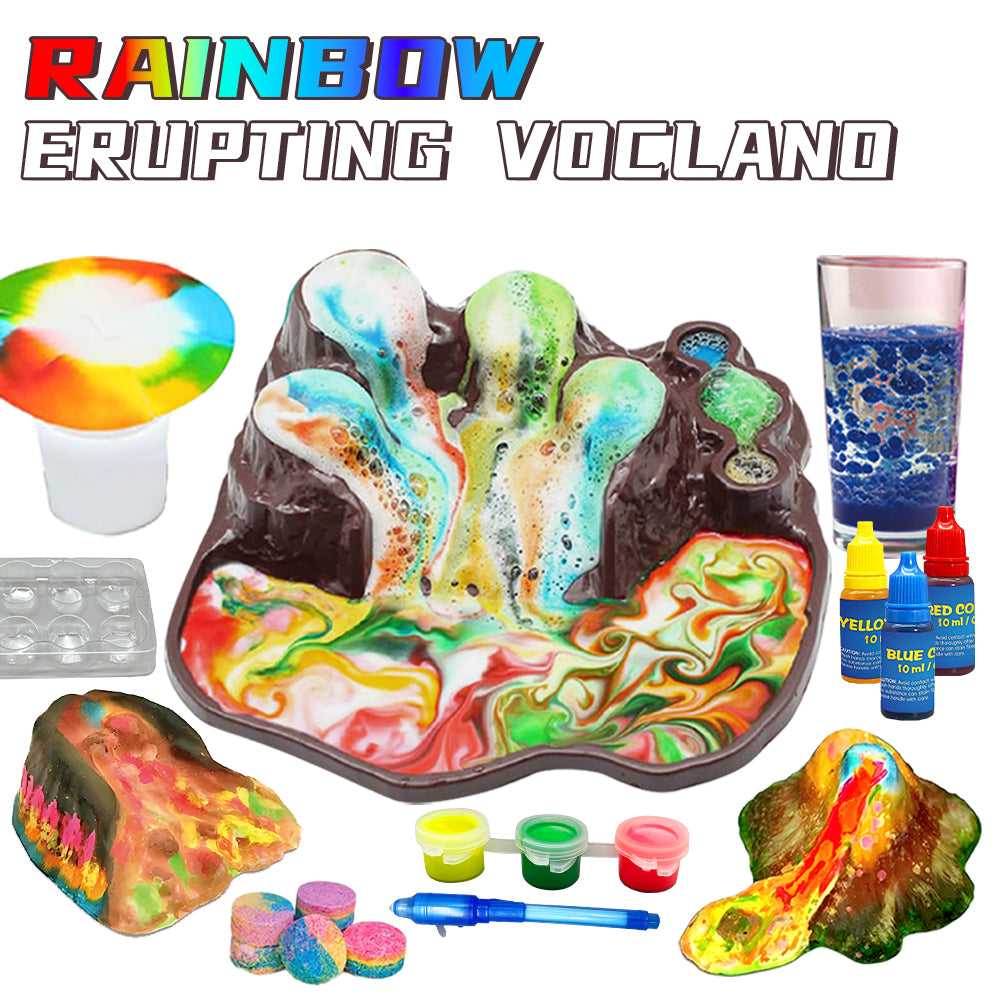 2025 Newest Volcano Making Kit Glow in the Dark Volcano Eruption Science Kit Colorful Chemical Experiment Toy for Kids
