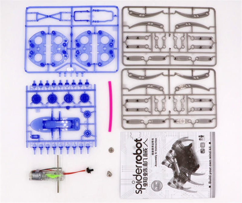 Children's Electric Spider Robot DIY Assembly Steam Toys Educational Model for Kids